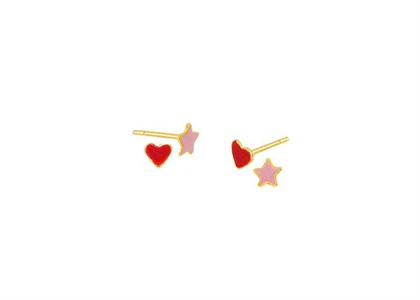 Dual Tone Plated | Heart Shape Earrings